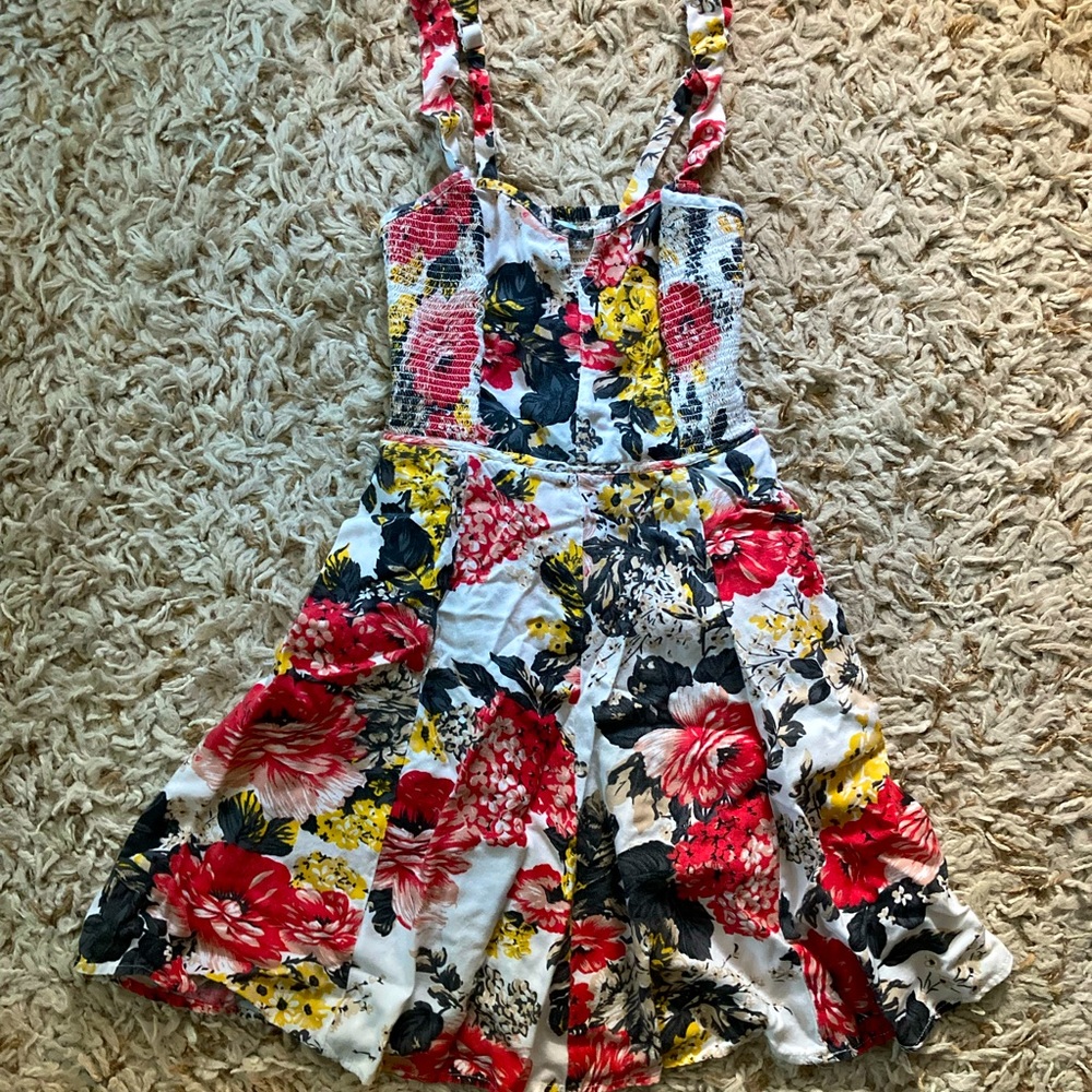 UO Kimchi Blue Floral Fit and Flare Dress